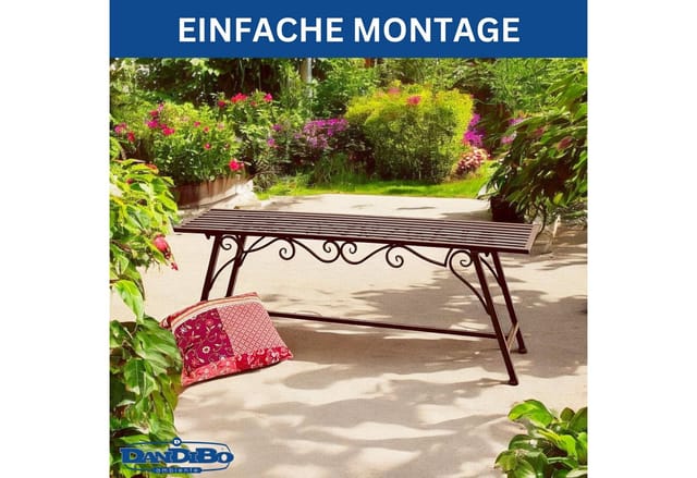 Gartenbank Wetterfest Metall 120 cm 2-Sitzer Sitzbank mit Ornamenten 'Cucciu xl' Robuste Eisenbank im Antik-Design Ideal für Garten, Terrasse & Balkon