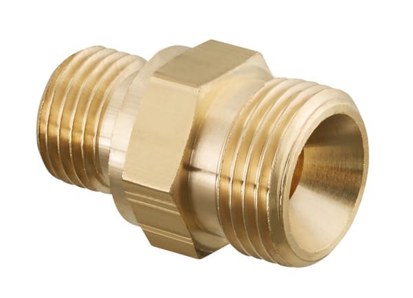 Oventrop Ofix-Oil Doppelnippel 2080051 G 3/8xG 3/8, beiderseits Innenkonus, Messing