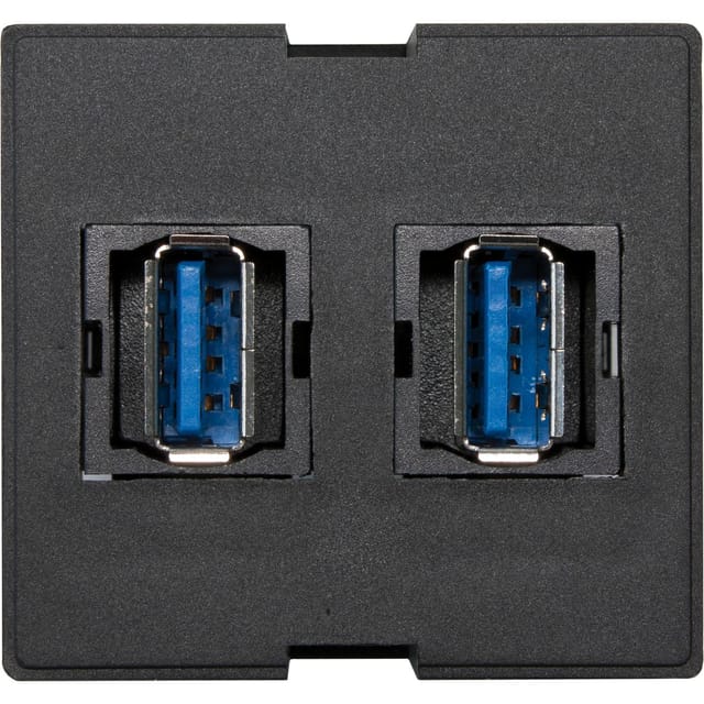 Evoline - Wechselmodul 2x usb 3.0 Typ a Buchse vorne und hinten Kunststoff schwarz