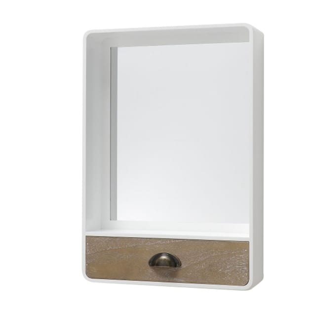 RETRO Wand Spiegel Kommode MDF Regal Schublade Holz Optik Kosmetik weiß Boltze 1014423