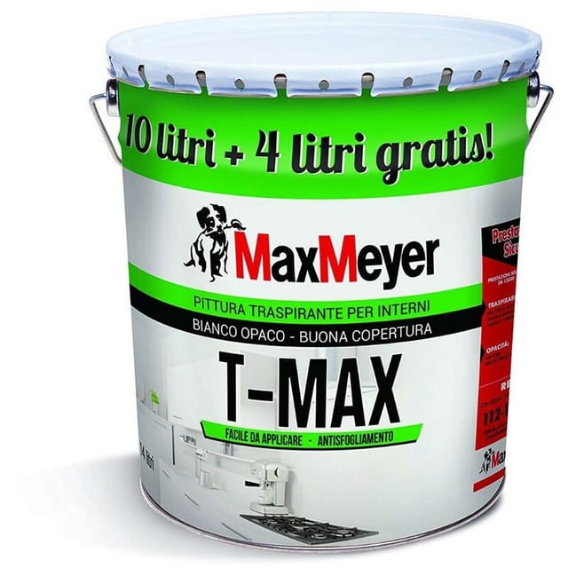 Weiße transpirierende Farbe auf Wasserbasis T Max 14 Liter Max Meyer