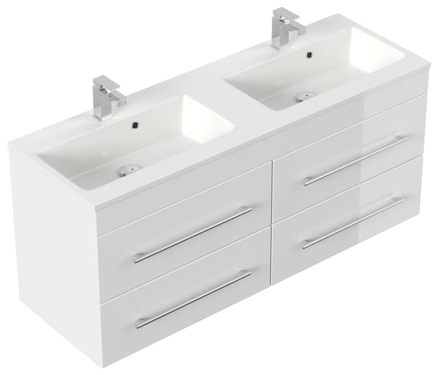 Badmöbel Firenze 140 SoftClose weiss hochglanz