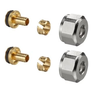 Oventrop - Ofix Klemmringverschraubung, für Außengewinde 3/4',20x2,0mm, 2fach für Kunststoffrohre