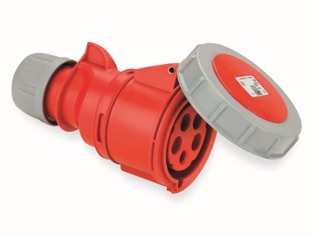 CEE-Kupplung Shark IP67, 5-polig 400V, 32A - rot