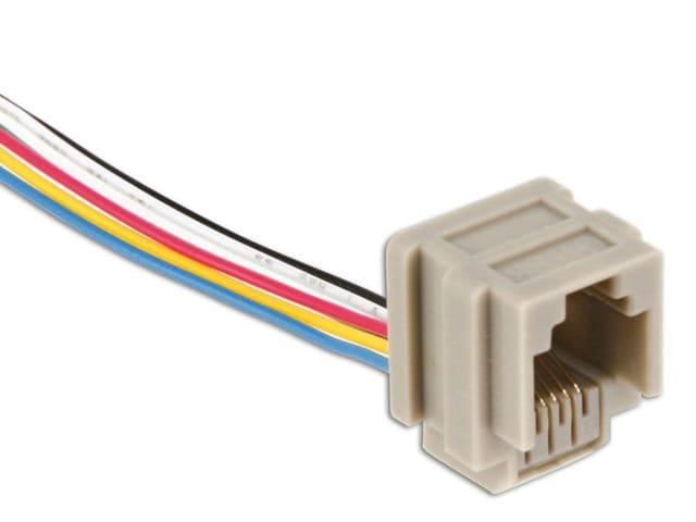 Modular-Einbaubuchse, mit Anschlusslitzen, 6P6C - Econ Connect