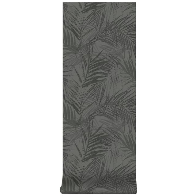 Superfresco Easy - Vliestapete - Palm Blatter - Grau - 10m x 52cm