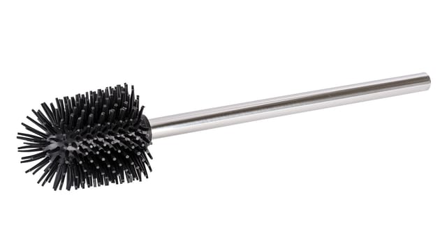 Ersatzbürste mit Edelstahlstiel Silikon ø 8,5 cm, ø 8,5 cm, Silber glänzend, Edelstahl rostfrei glänzend, Silikon schwarz - silber glänzend - Wenko