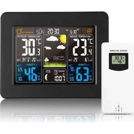 Wetterstation – Digitaluhr – Außensensor – Farb-lcd-bildschirm – Barometerfunktion