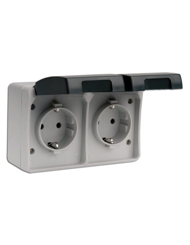 SIMON Oberflächenwasserdichter Steckersockel + Abdeckung 10/16A 250V