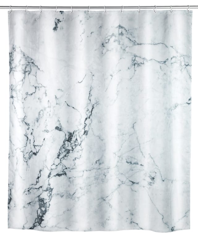Duschvorhang Onyx, Textil (Polyester), 180 x 200 cm, waschbar, Grau, Polyester mehrfarbig - grau - Wenko