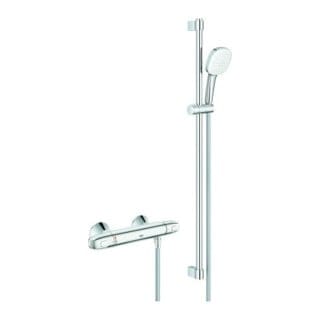 Grohtherm 1000 Thermostat-Brausebatterie, mit Tempesta Brausestangenset 900mm, 2 Strahlarten Rain/Jet, Chrom - Grohe