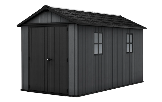 Newton 7513 Gartenhaus - Modular, 413x230x246cm, Holzlook, Kunststoff, Doppeltüren, stahlverstärkt - Keter
