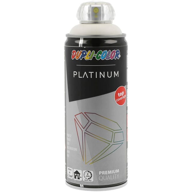European Aerosols - Dupli Color Platinum Lackspray, Sprühlack 400ml für Heimwerker- und Bastelarbeiten, reinweiß seidenmatt ral 9010