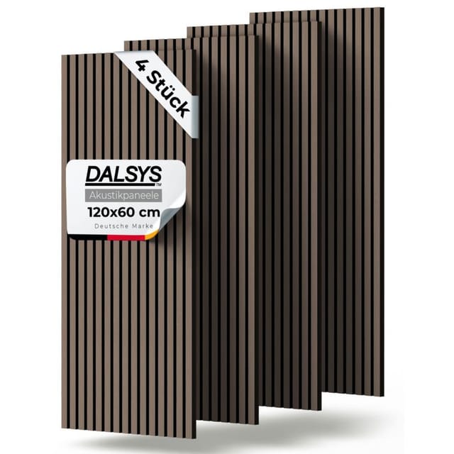 Dalsys - Akustikpaneele Holz - 120x60cm, 4 Stück, Walnuss