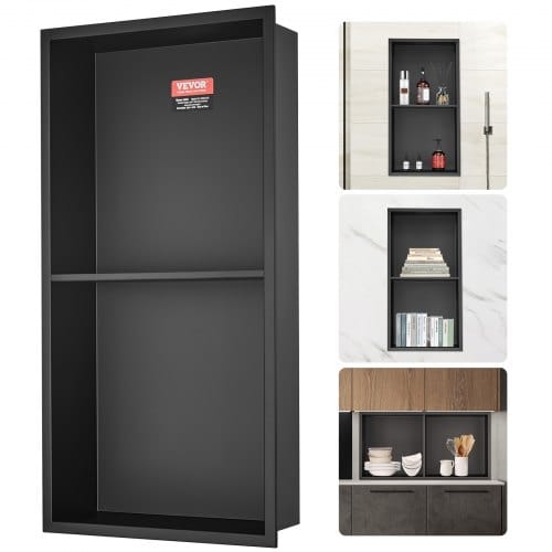 Vevor Wandnische 10x33,02x63,5cm Duschnische Edelstahl Nische Doppellagig 100 % Wasserdicht Nischeneinbau 0-40°c Betriebstemperatur 92°-inneneckdesign Ideal Für Badezimmer Schlafzimmer Arbeitszimmer