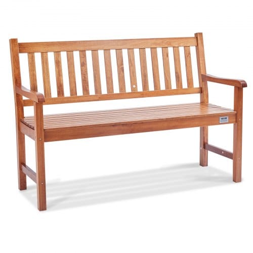Vevor - Gartenbank Terrassenbank Aus Holz, 127 Cm Parkbank Ruhebank 363 Kg Tragkraft, 3 Personen Garten- Und Parkbank Mit Rückenlehne & Armlehnen, Vintage Sitzbank Für Garten, Park, Hof, Veranda Usw.