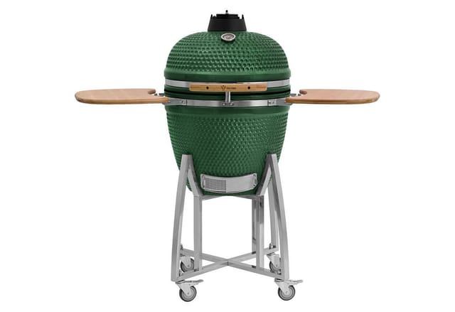 Kamado Grill Holzkohlegrill 'kuro' ø 52 cm, Grün, Keramikgrill mit Ablage, Thermometer - Bbq-toro