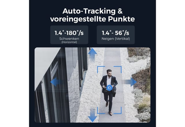 4K 8MP PoE ptz Überwachungskamera Aussen, 16X Optischer Zoom, 360° Schwenk, 90° Neigung & Auto-Tracking, Farbnachtsicht, Intelligenter Erkennung