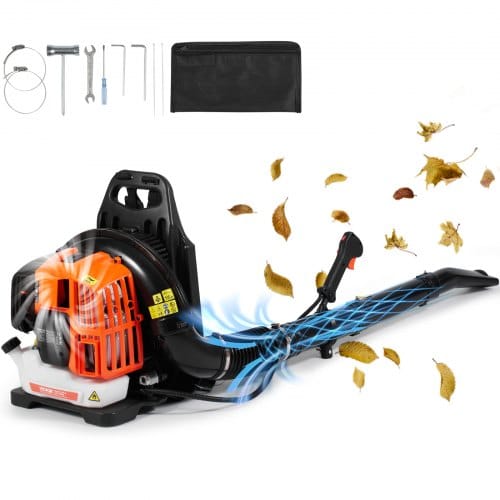 Laubbläser Als Rucksack, 52 Cc 2-takt-benzin-laubbläser Mit 1,37 L Kraftstofftank, 480 Cfm Luftvolumen, 175 Mph Geschwindigkeit, Ideal Für Rasenpflege, Laubreinigung Und Schneeräumung