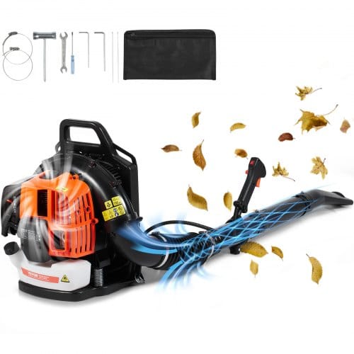 Laubbläser Als Rucksack, 63 Cc 2-takt Benzin-laubbläser Mit 1,89 L Kraftstofftank, 1110 Cfm Luftvolumen, 220 Mph Geschwindigkeit, Ideal Für Rasenpflege, Laubreinigung Und Schneeräumung