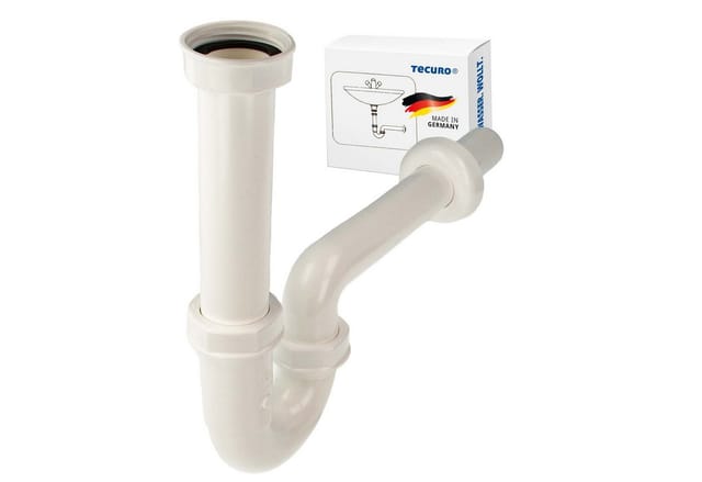 Tecuro - Geruchsverschluss Ablaufgarnitur Siphon für Waschtisch, 1 1/4 Zoll - Kunststoff weiß