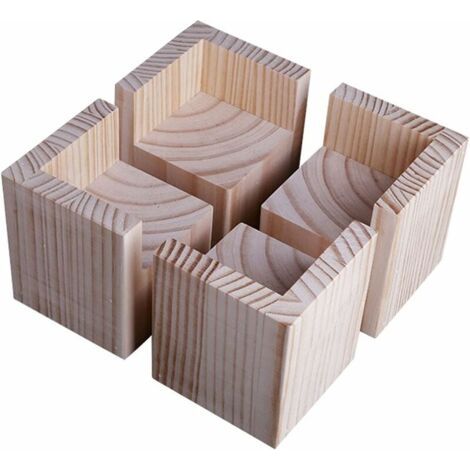 4er-set Möbelfüße Aus Holz – Bett- Und Schreibtischfüße – 5 Cm Hoch – Einfache Montage Unter Allen Möbelarten