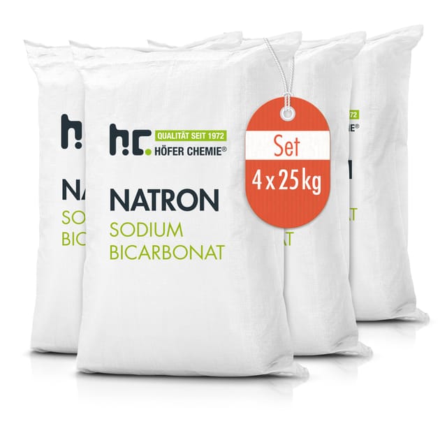4x 25 kg Natron Backsoda Natriumhydrogencarbonat