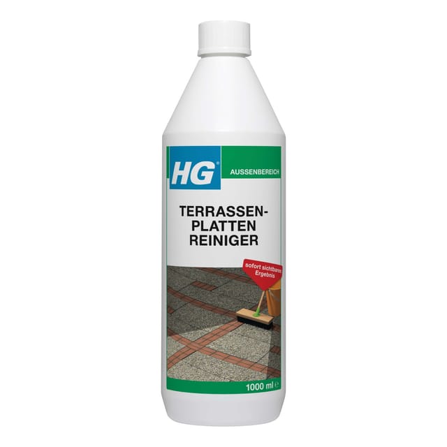 HG - Terrassenplattenreiniger Konzentrat 1 l Beton Terrassenplatten Fliesen Reiniger