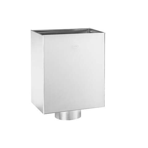 GRÖMO® Zink Wasserfangkasten ø100 Flachdach klein, mit Zulauf ø75, Dichtung 280x240x150, 63166