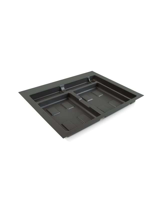 Basis Recycle für RecyclingRecyclingbehälterfür Küchenschublade, 2 Fächer, Modul 600mm, Kunststoff anthrazitgrau - Emuca