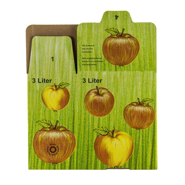 Stabilo - Bag in Box Karton 3 l Liter Apfelsaft Schachtel Saftkarton Faltkarton Pappkarton