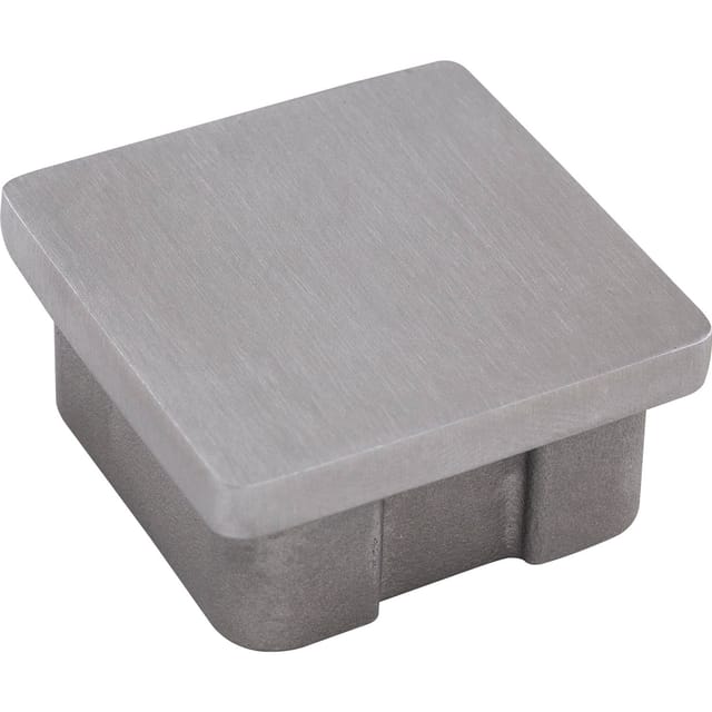 Endkappe Abdeckkappe eckig für Rohr ø 40x40x2,0mm, Edelstahl geschliffen - Economy