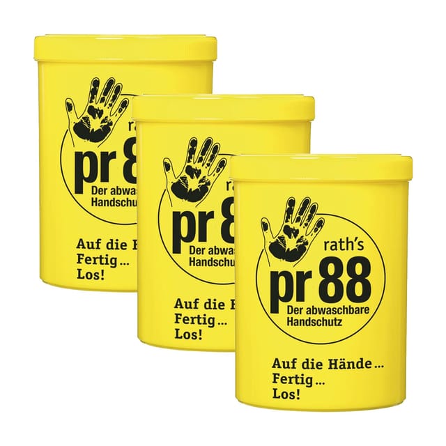 Rath ´ S - Raths PR88 Hautschutzcreme - unsichtbarer Handschutz silikonfrei, 3x1000ml