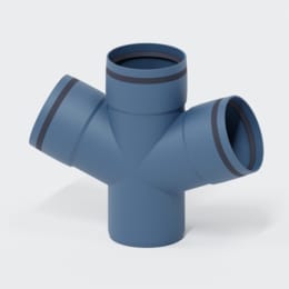 Poloplast - polo kal xs Doppelabzweig dn 110/110/110, 67,5 Grad, Horizontal