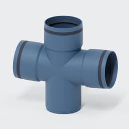 Poloplast - polo kal xs Doppelabzweig dn 90/90/90, 87,5 Grad, Horizontal