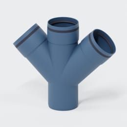 Poloplast - polo kal xs Doppelabzweig dn 110/110/110, 45 Grad, Horizontal