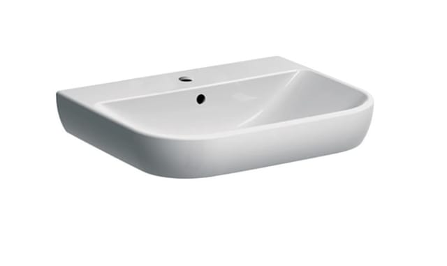 Keramag - Geberit Smyle - Waschtisch 60x48 cm, mit Überlauf, 1 Hahnloch, weiß 500.228.01.1