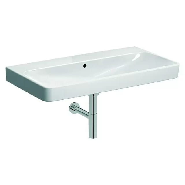 Keramag - Geberit Smyle Square - Waschtisch 90x48 cm, mit Überlauf, ohne Hahnloch, weiß 500.250.01.1