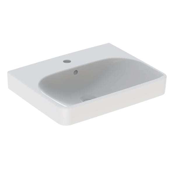 Geberit - Smyle Square Waschtisch 500259, 55x44cm, mit Hahnloch,