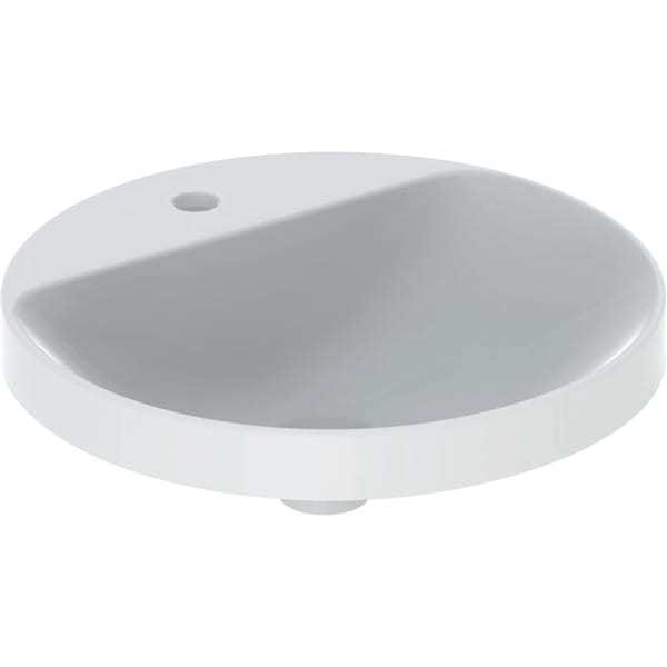 Geberit VariForm Einbauwaschtisch rund, 480mm, mit Hahnloch, ohne