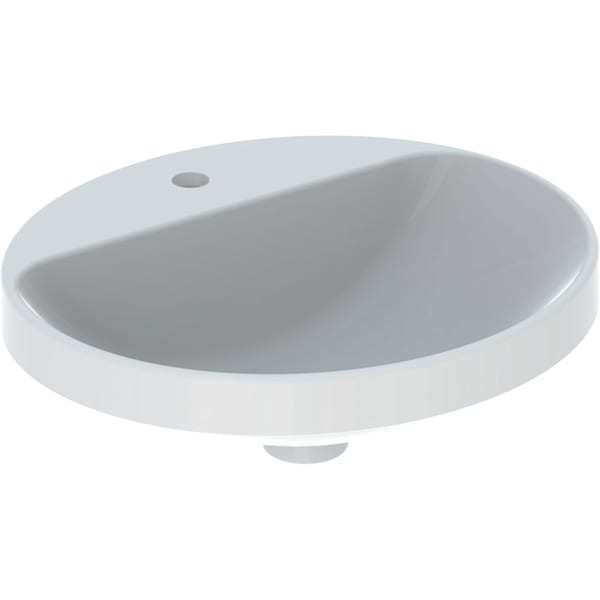 VariForm Einbauwaschtisch oval, 500x450mm, mit Hahnloch, - Geberit