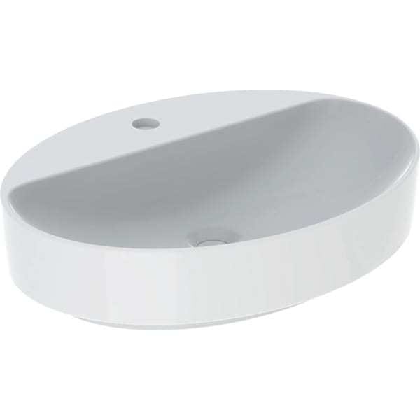 Geberit VariForm Aufsatzwaschtisch oval, 600x450mm, mit Hahnloch,