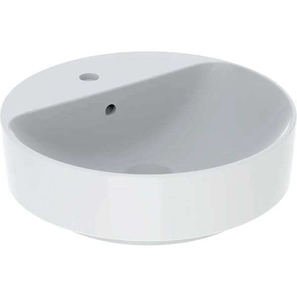 Geberit - VariForm Aufsatzwaschtisch rund, 450mm, mit Hahnloch, mit