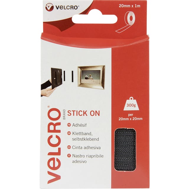 VELCRO® VEL-EC60211 Klettband zum Aufkleben Haft- und Flauschteil (L x B) 1000 mm x 20 mm Schwarz 1