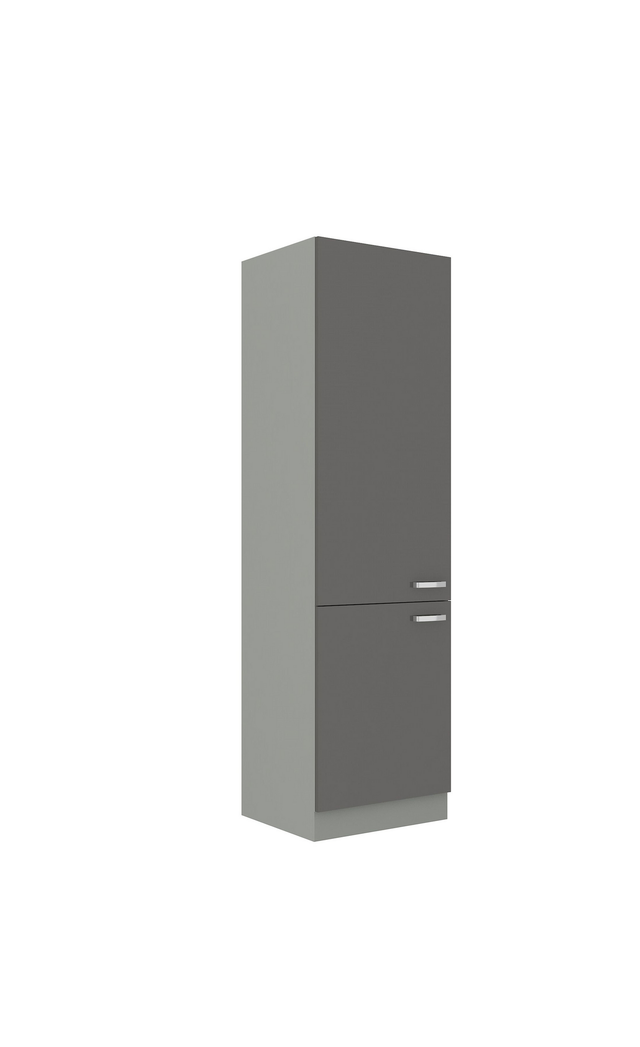 Küchen Hochschrank 60cm Hochglanz Grau Küchenzeile Küchenblock Küche Grey Bianca