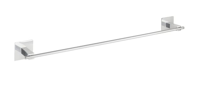 Turbo-Loc® Edelstahl Badetuchstange Uno Quadro, rostfrei, Befestigen ohne bohren, Silber glänzend, Edelstahl rostfrei chrom, Kunststoff (abs) chrom