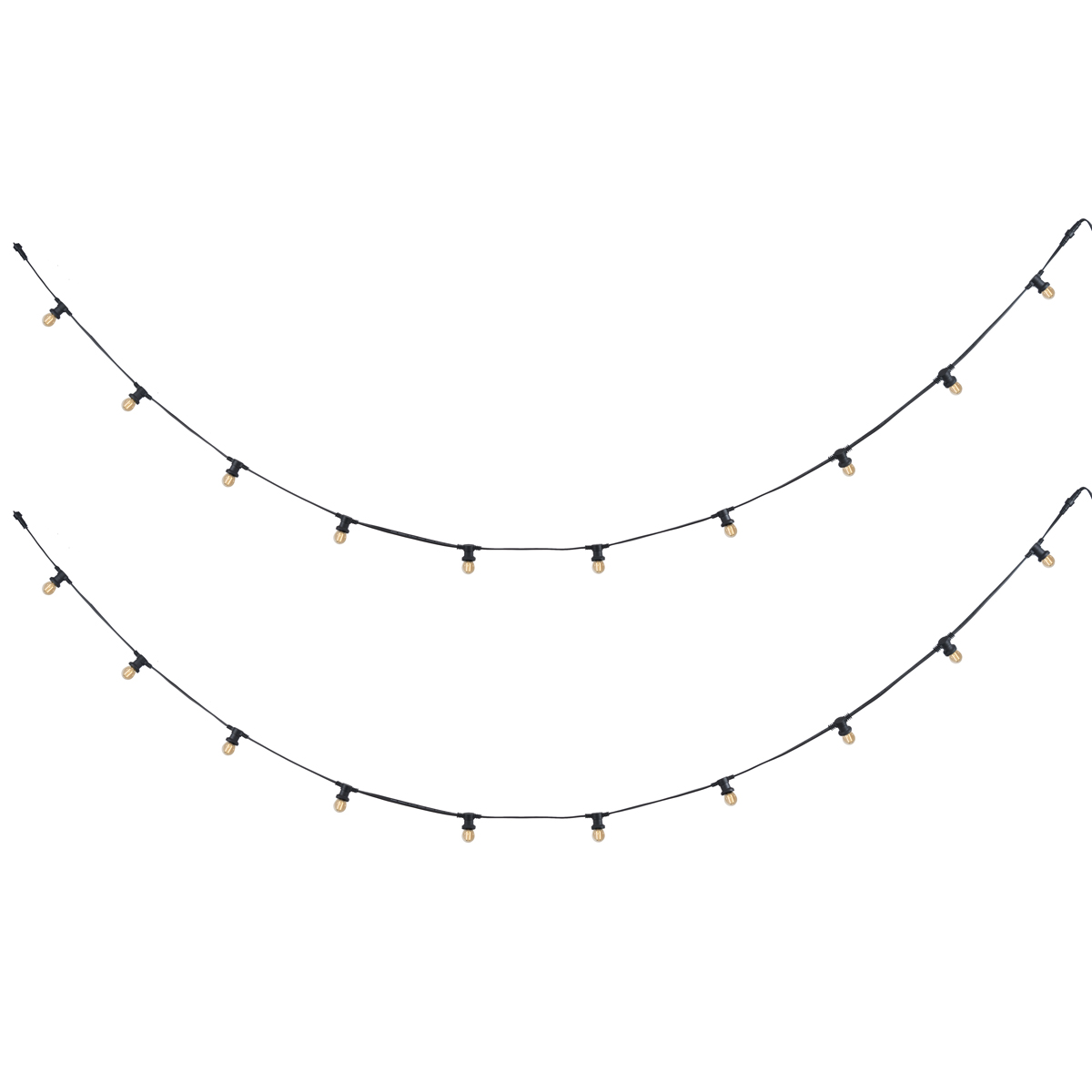 Qazqa Verbindbare Lichterkette Schwarz Mit Stecker 10m, Inkl. 20