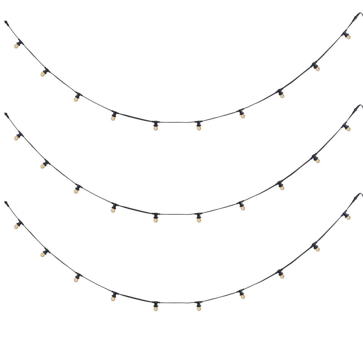 Qazqa Verbindbare Lichterkette Schwarz Mit Stecker 14m Inkl. E27