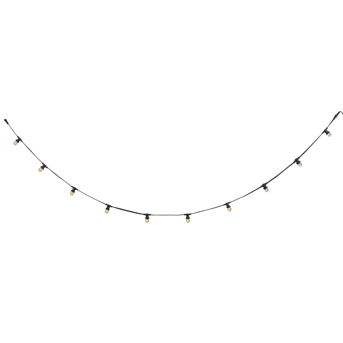 Qazqa Verlängerbare Schwarze Lichterkette Mit Stecker, 6m, 10 E27