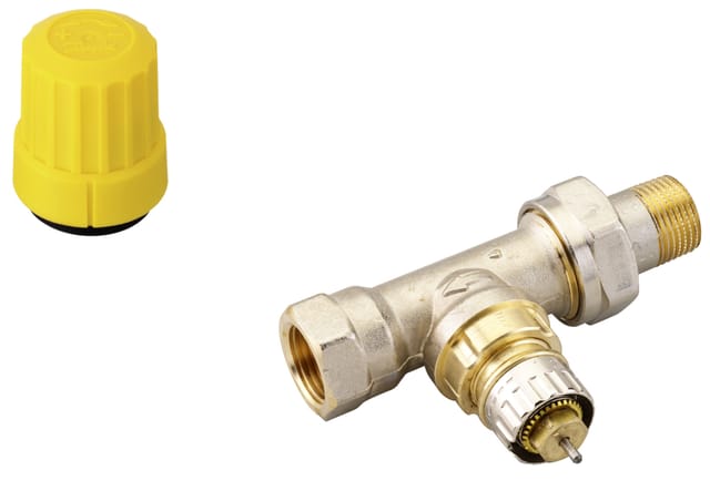 Danfoss Ventilgehäuse RA-UR 10 R 3/8", Durchgangsausführung, matt vernickelt